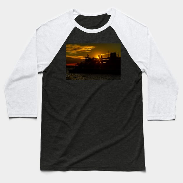 Staten Island Ferry Sunrise Baseball T-Shirt by ShootFirstNYC